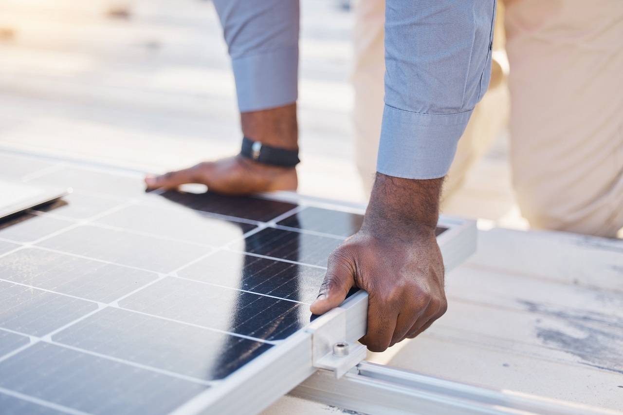 black-man-hands-engineer-and-solar-panel-grid-of-2025-04-06-10-50-48-utc